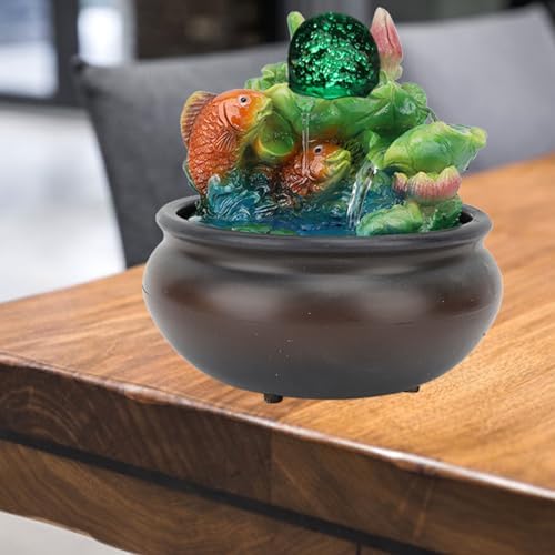 USB Tabletop Fountain with LED Lights and Adjustable Flow