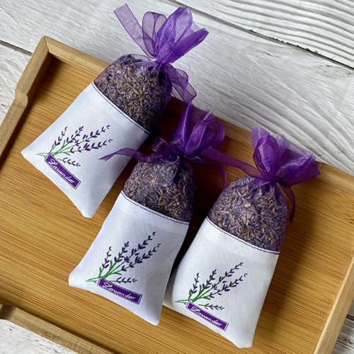 Lavender Sachet Bags - 12 Pack Refillable Organza Drawstring Pouches