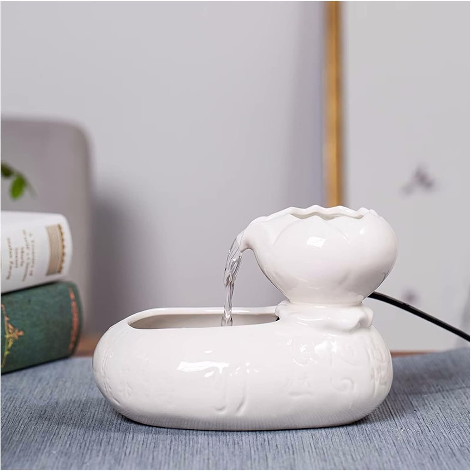 Mini Ceramic Waterfall Fountain for Home Office Desk Decor