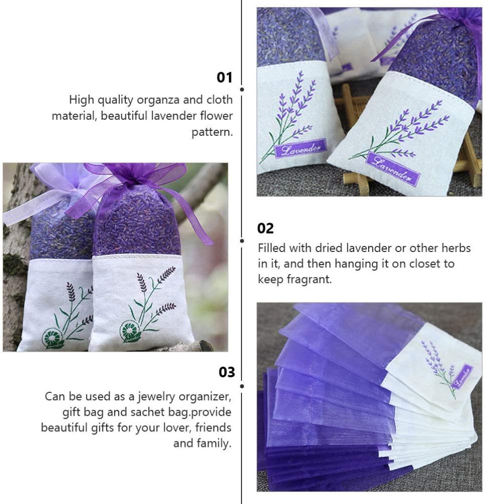 Cabilock 22Pcs Clear Lavender Drawstring Sachets