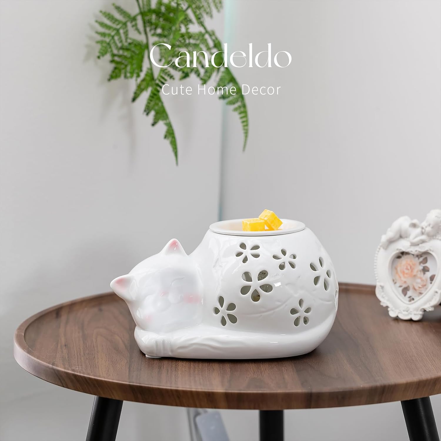 Candeldo Cat Wax Melt Warmer with 2 Bulbs