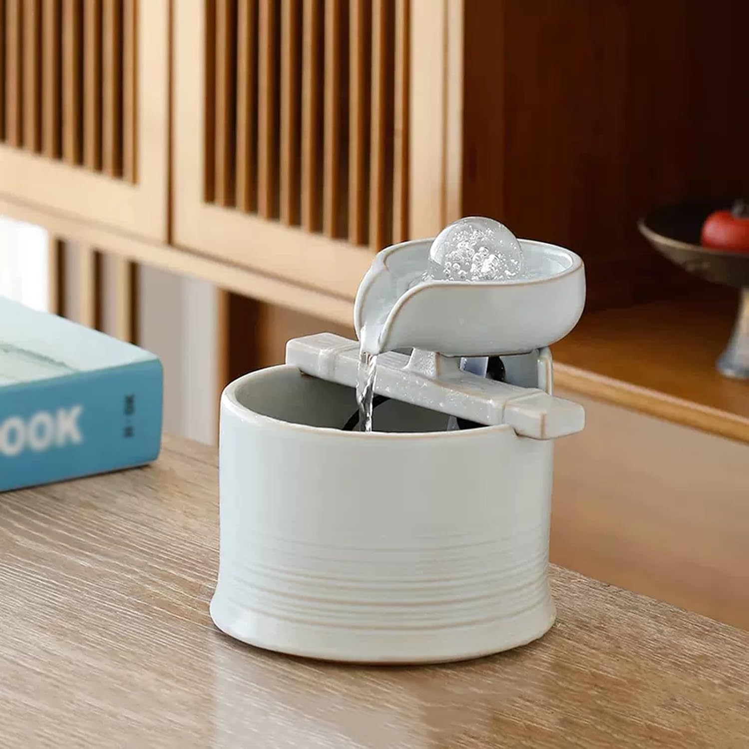 Mini Ceramic Tabletop Fountain with Animal Horse Design