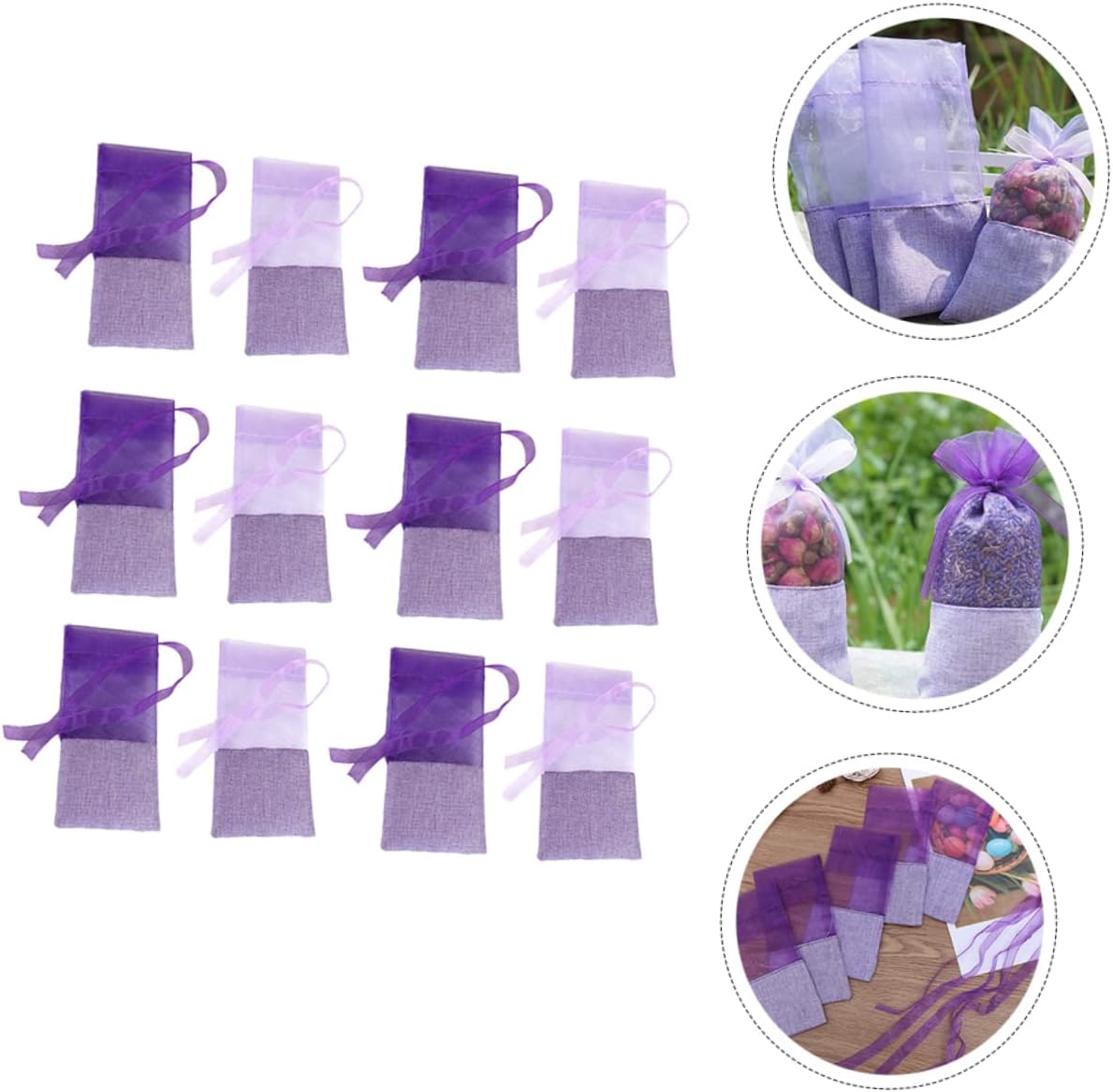 COLLBATH 24pcs Lavender Sachets Empty Bags for Home Fragrance