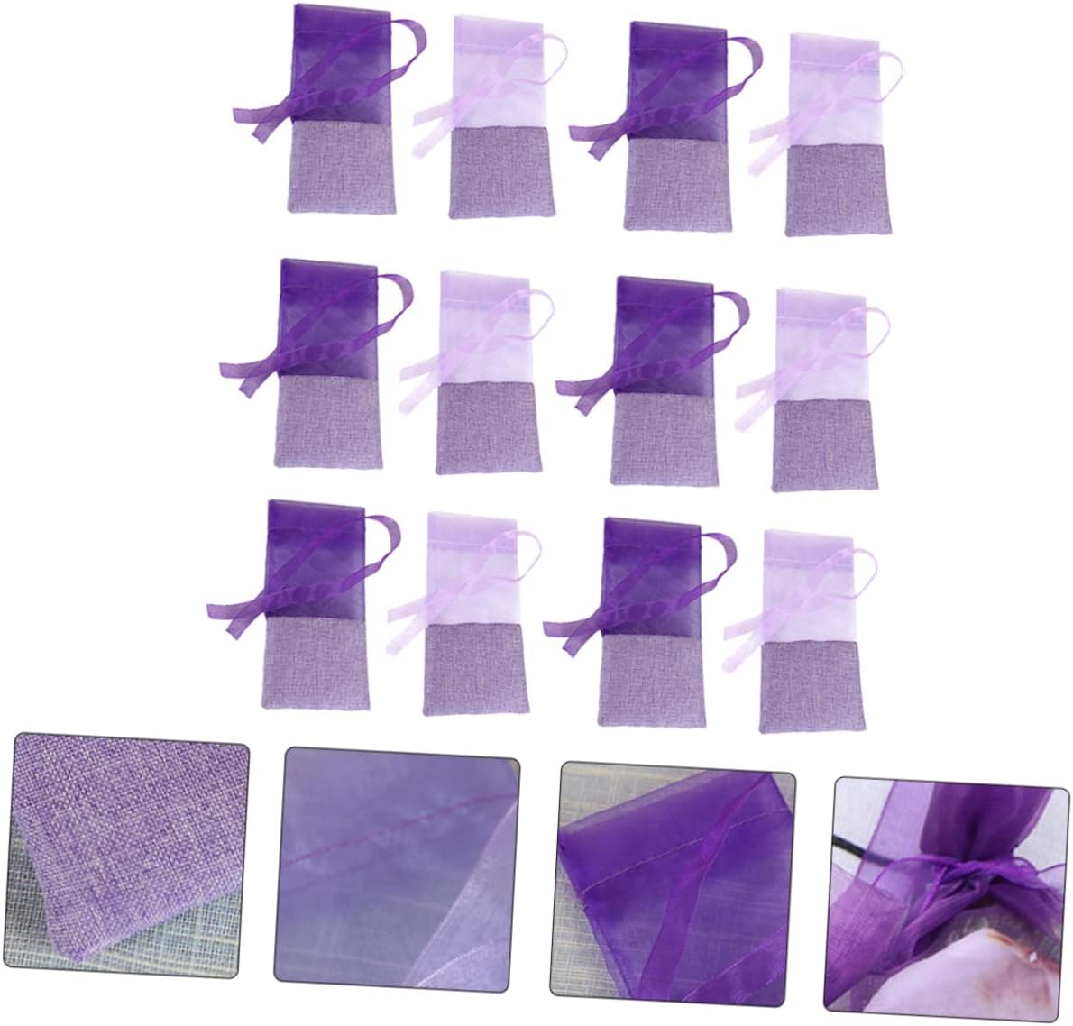 24pcs Lavender Scented Sachet Bags Drawstring Organza Pouch