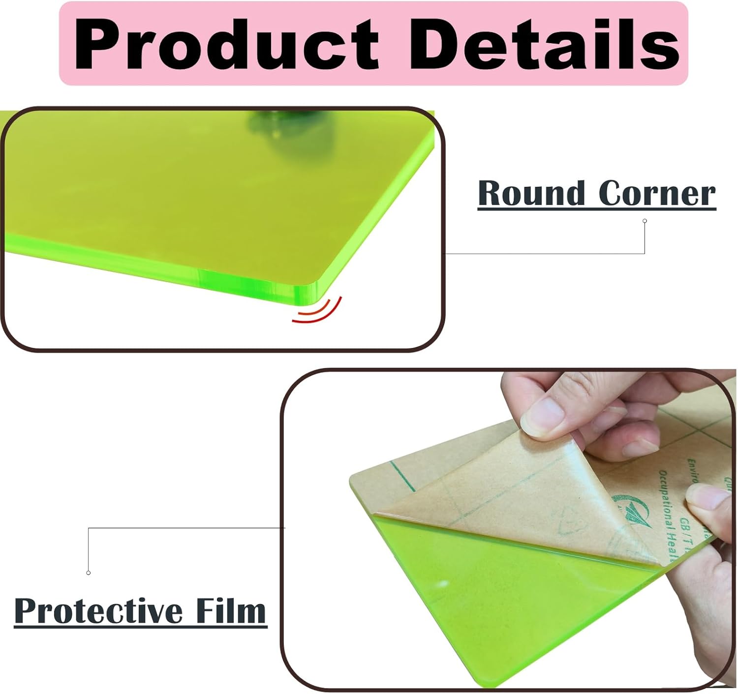 12 Inch Floating Shelves Neon Clear Green 2 Pcs