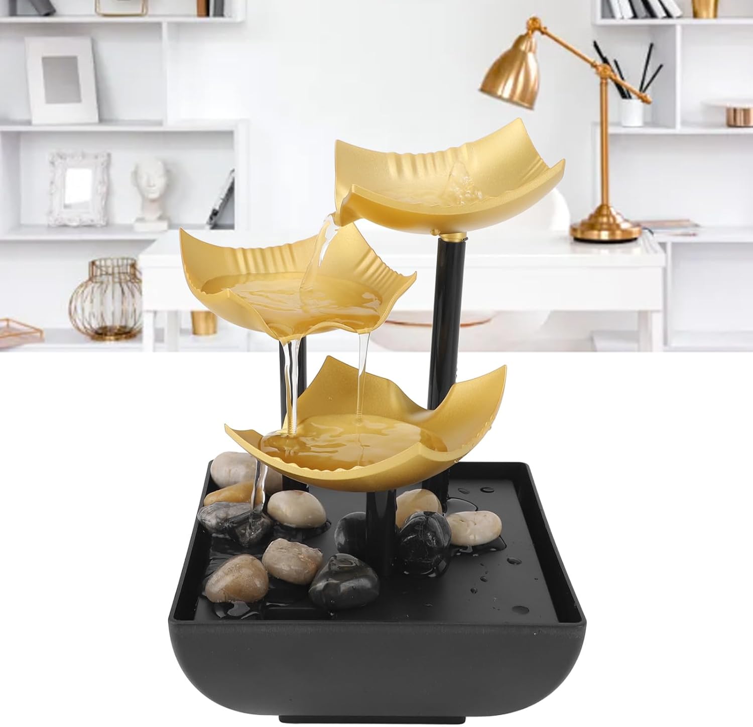 3 Tier Desktop Fountain with LED USB Light