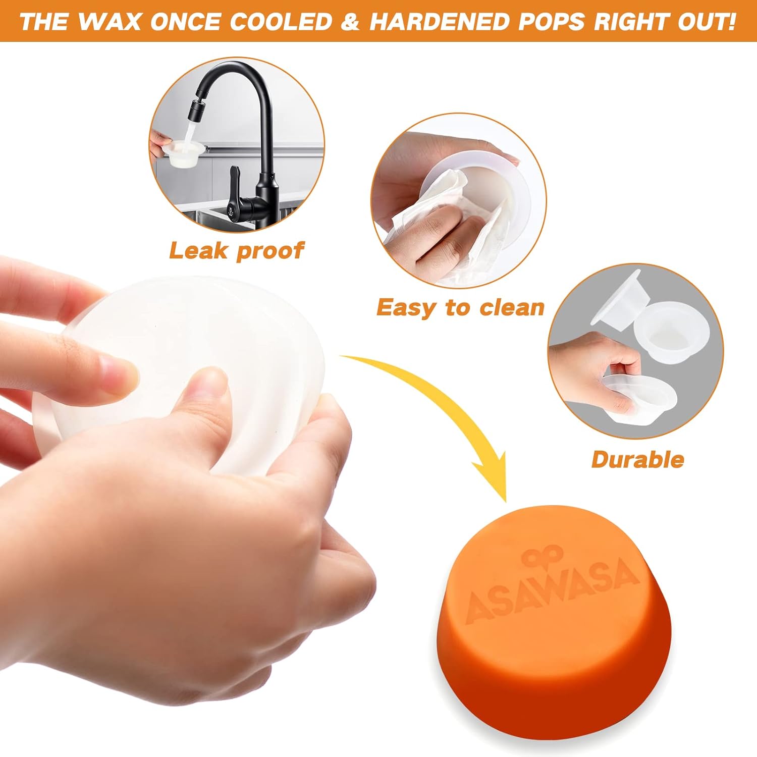 ASAWASA 4 Pcs Silicone Wax Warmer Liners Reusable