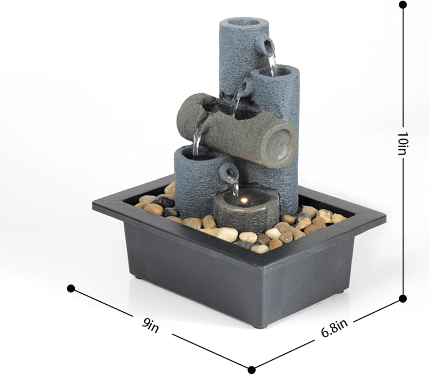 Tabletop Fountain with Waterfall and LED Lights