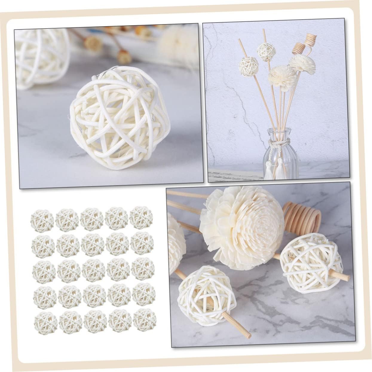 25pcs Handmade Wicker Rattan Balls Aromatherapy Diffuser