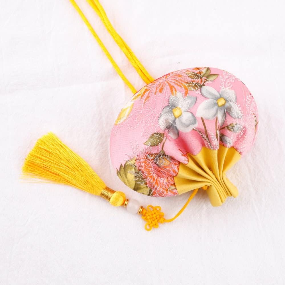 4 Pcs Pink Floral Pattern Drawstring Scent Bag with Tassel