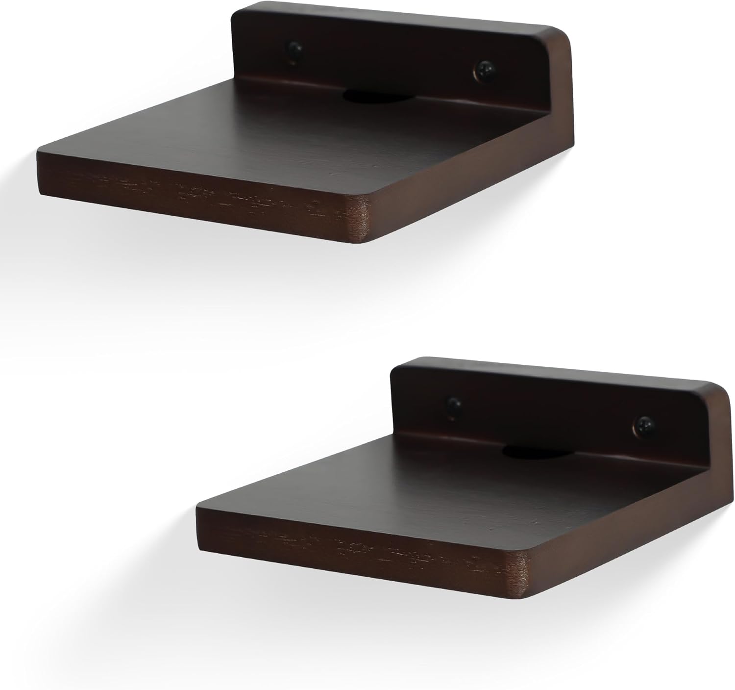 FURAOMEILI 5 Inch Wooden Floating Shelf Set of 2