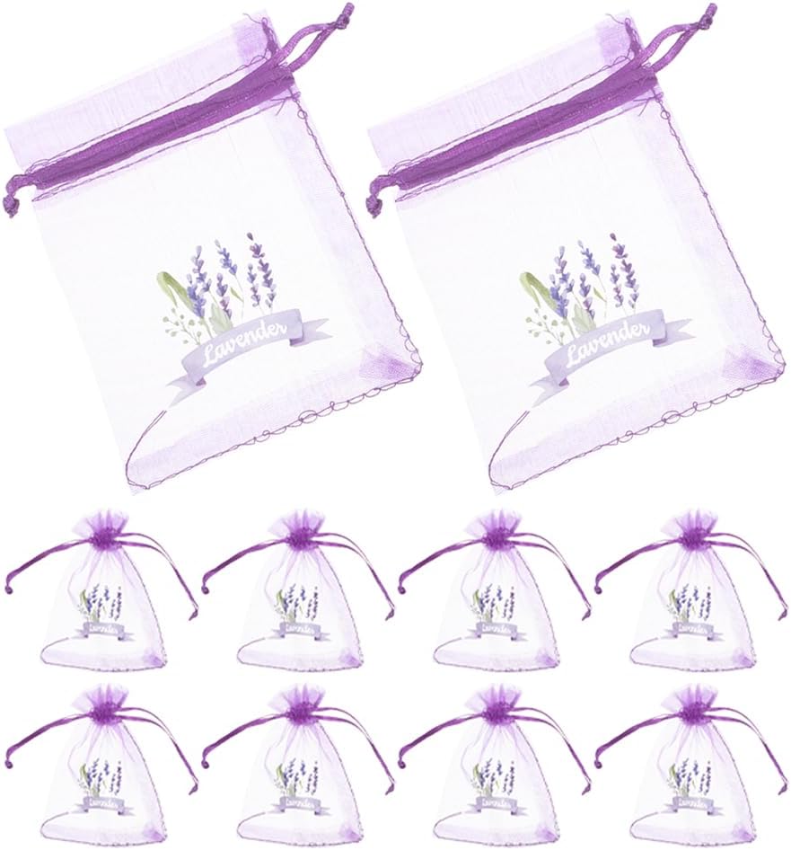 LOGOFUN 50PCS Lavender Sachet Bags - Dark Purple