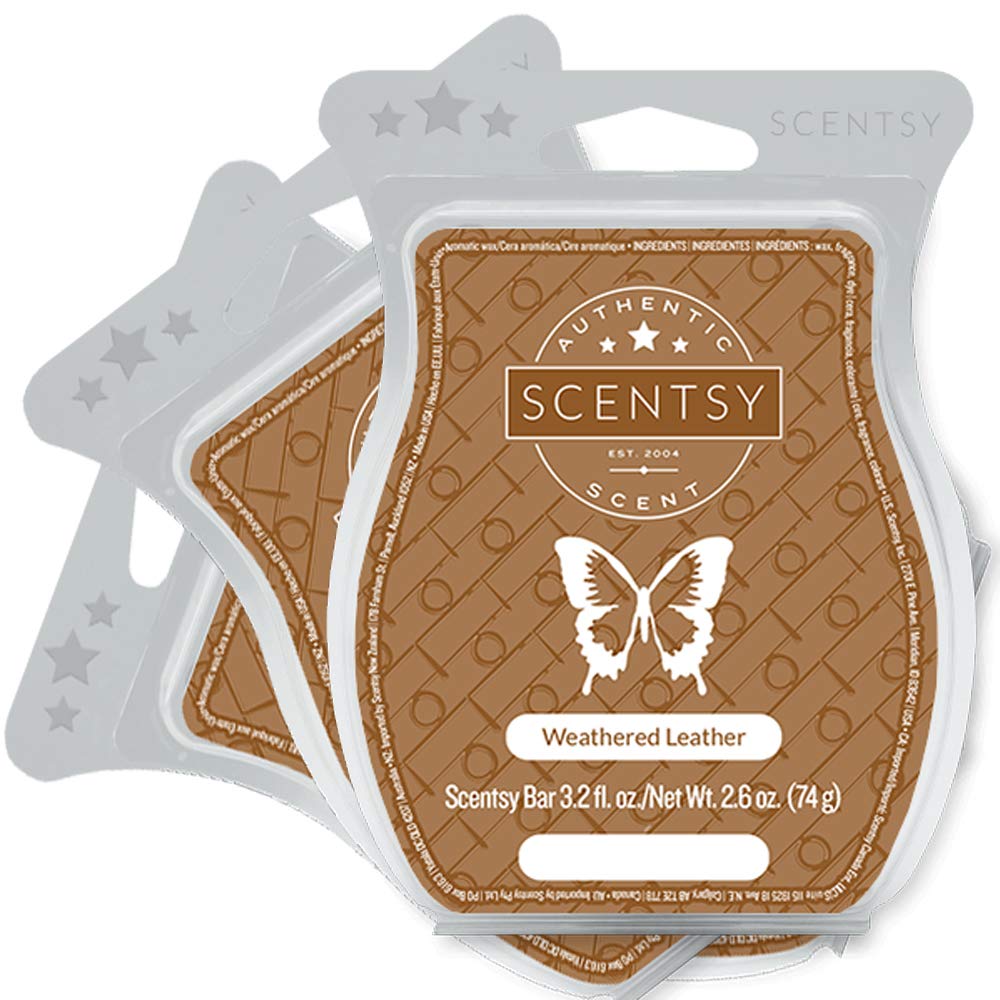 Weathered Leather Scentsy Wickless Candle Tart Bar 3 Pack 1