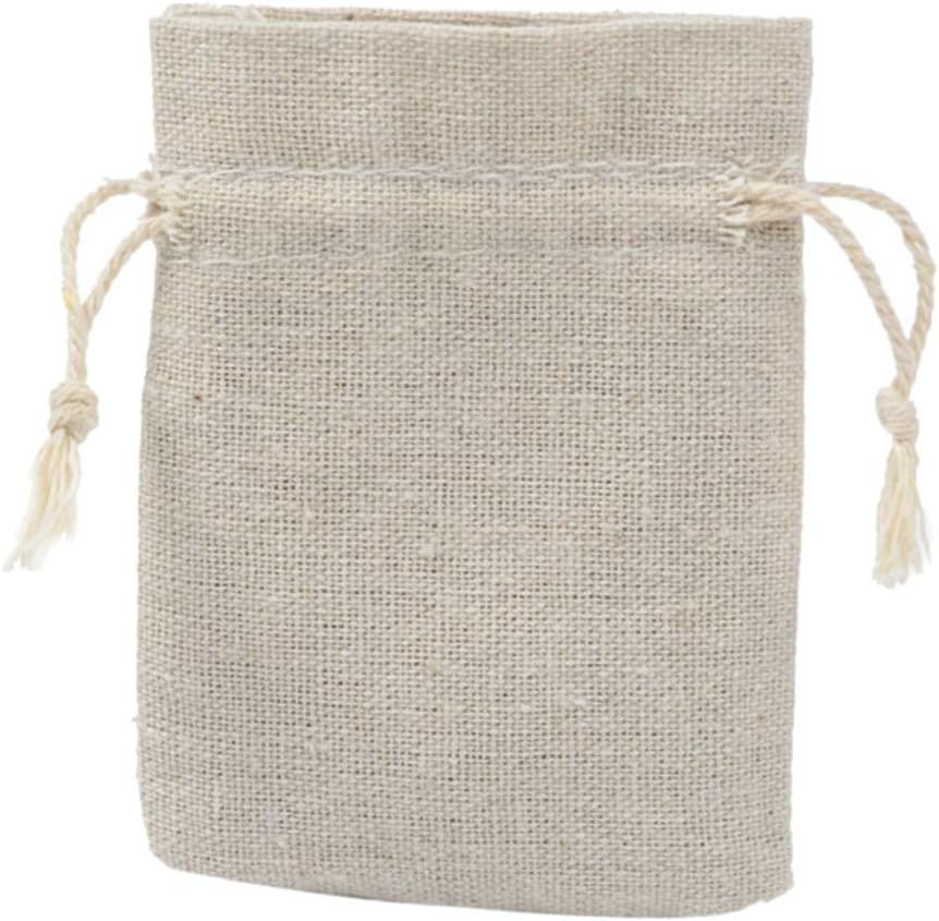 PartyKindom 4pcs Drawstring Pouch Bags for Herbs and Tea Travel