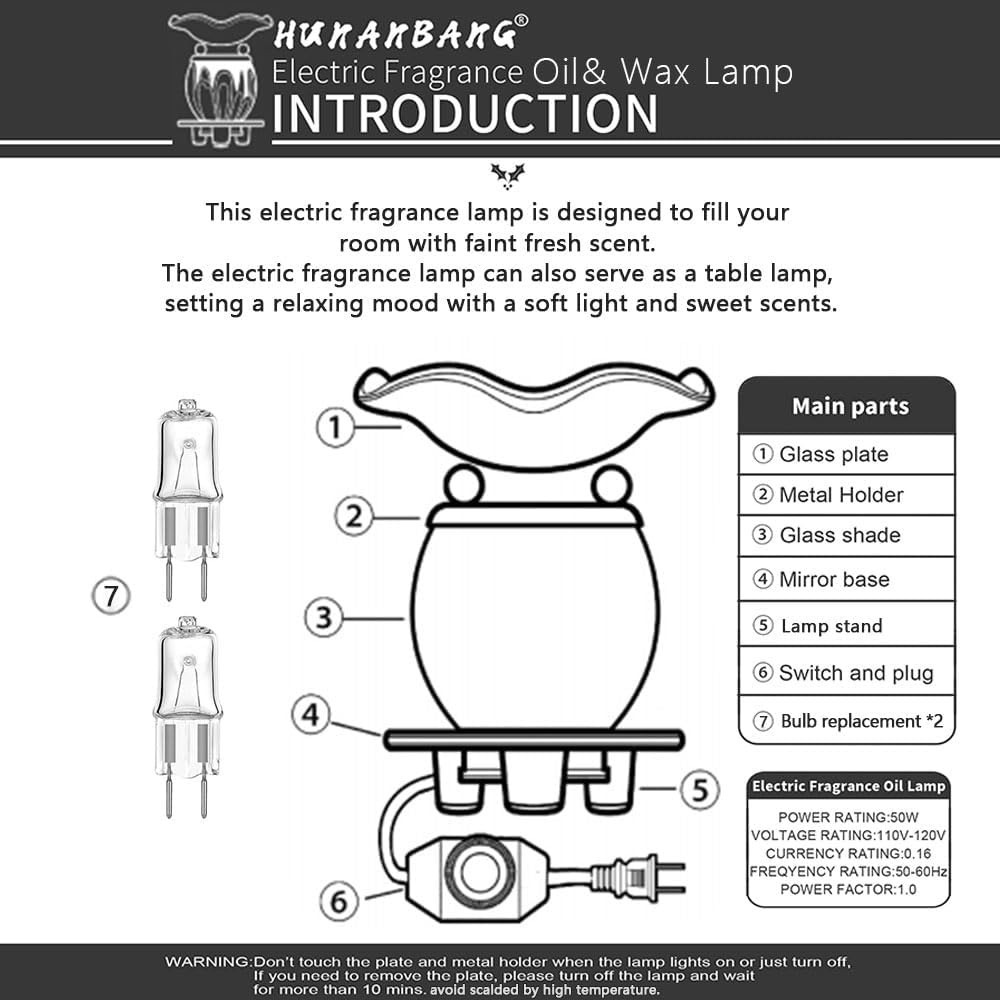 Hunanbang 3 in 1 Electric Oil Warmer Wax Melter