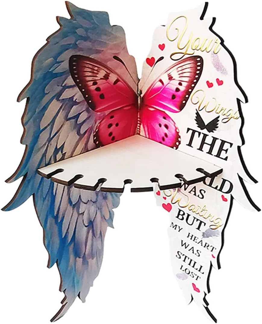 Pink Floating Corner Shelf with Butterfly Design