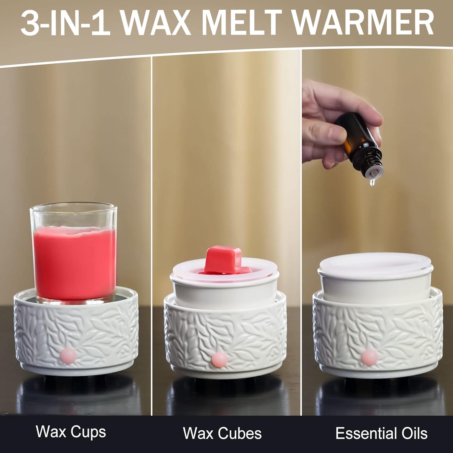 ElusiaKa Wax Melt Warmer with Timer and Silicone Liner 3-in-1