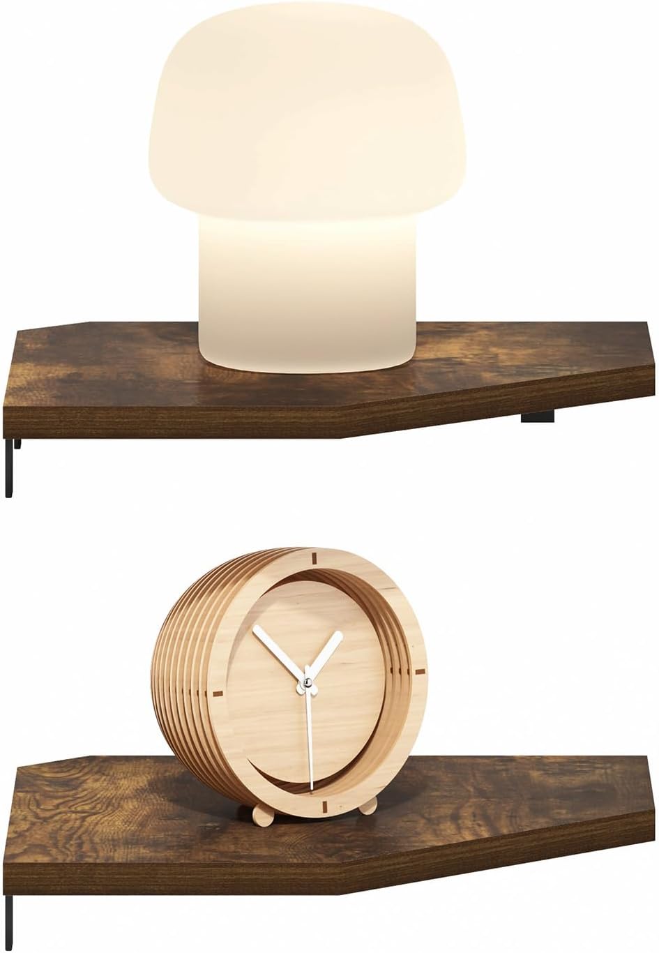 Furinno Rossi Hexagon Corner Floating Shelves Set of 2