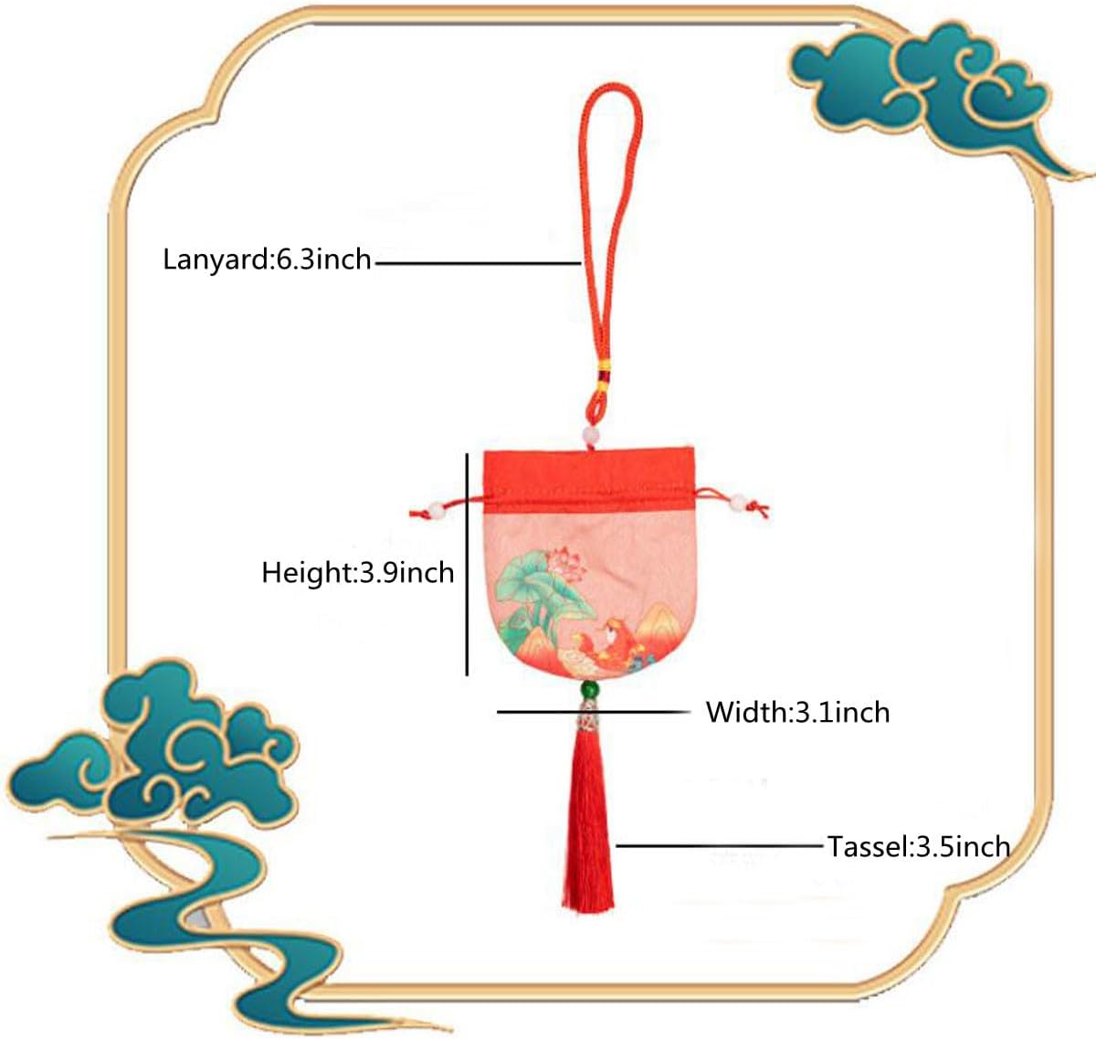 12 Pcs Chinese Sachet Bags with Drawstring