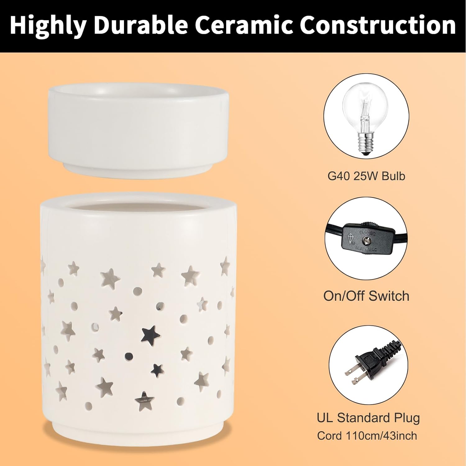 Elegant Ceramic Wax Melter Warm Burner