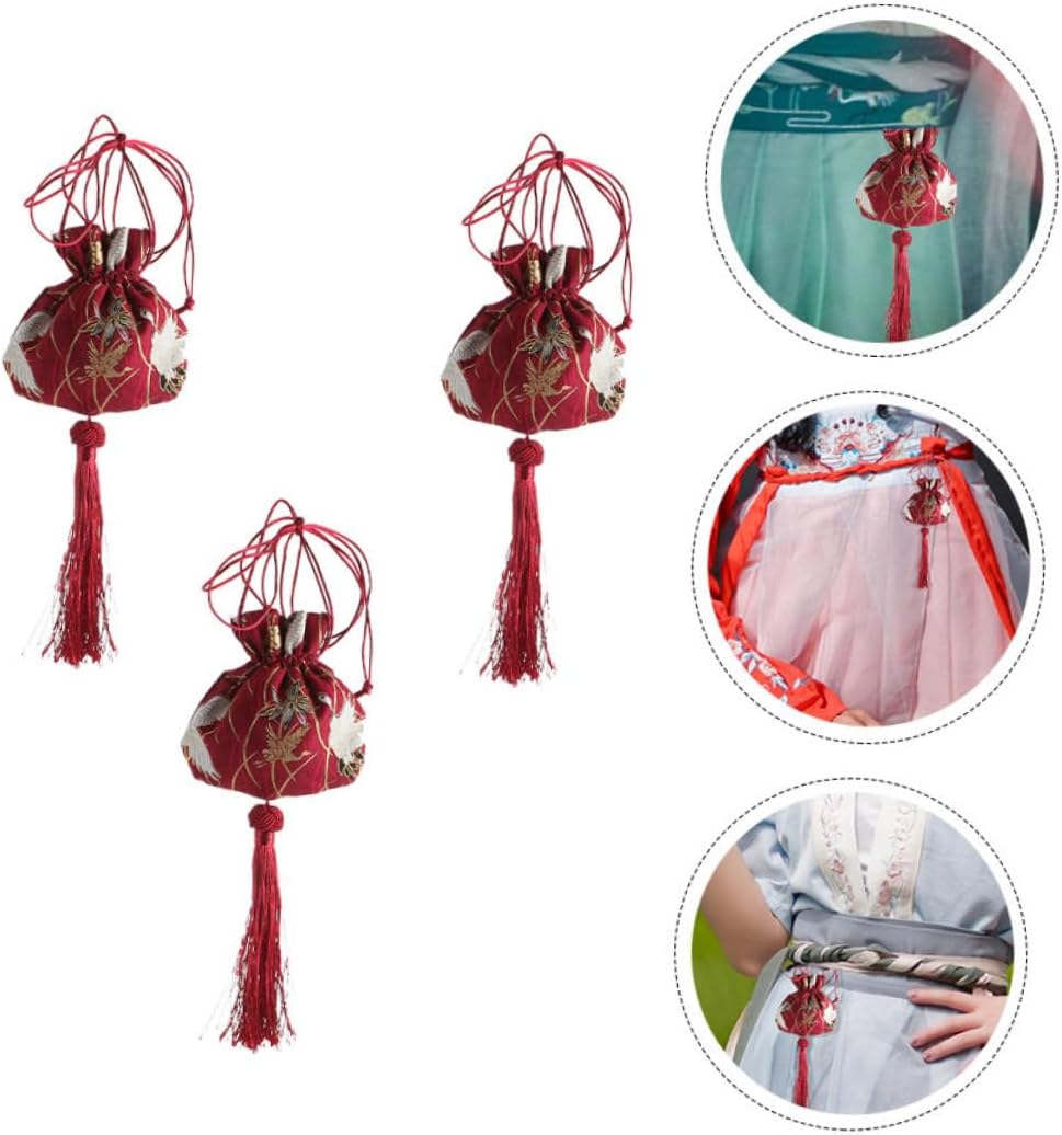 3pcs Portable Chinese Style Decorative Sachet Holder