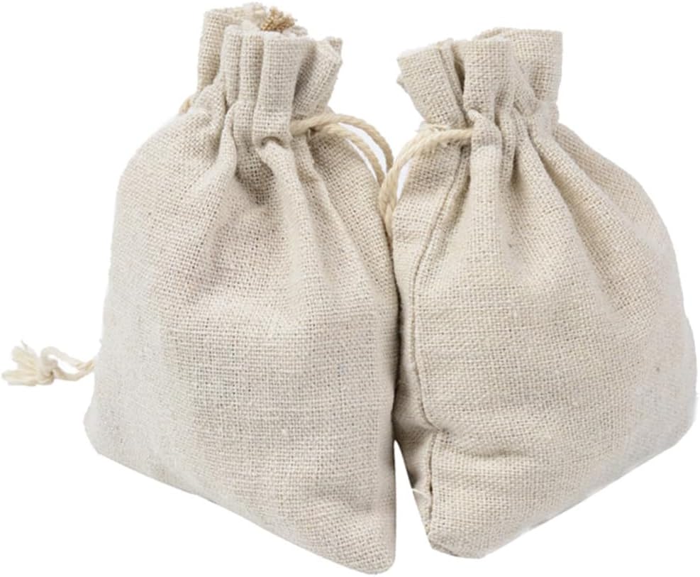 PartyKindom 4pcs Drawstring Pouch Bags for Herbs and Tea Travel