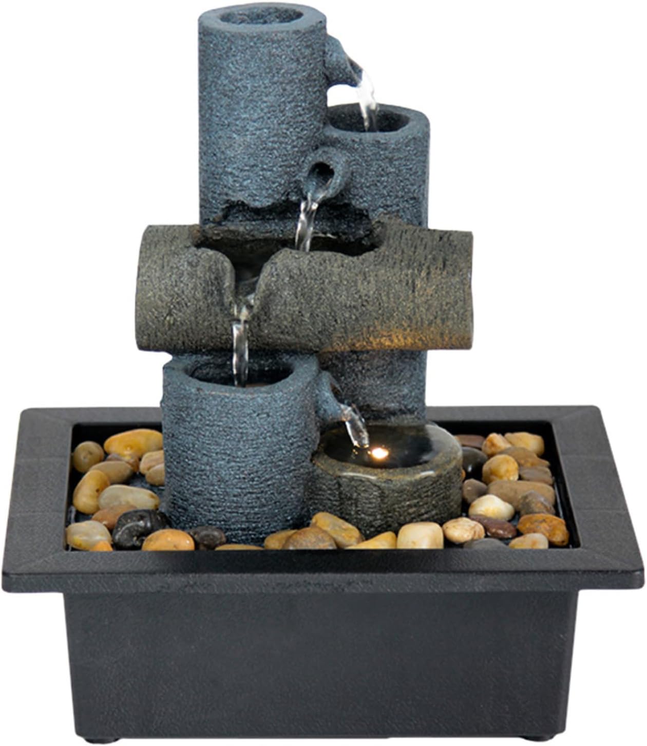 Tabletop Fountain with Waterfall and LED Lights