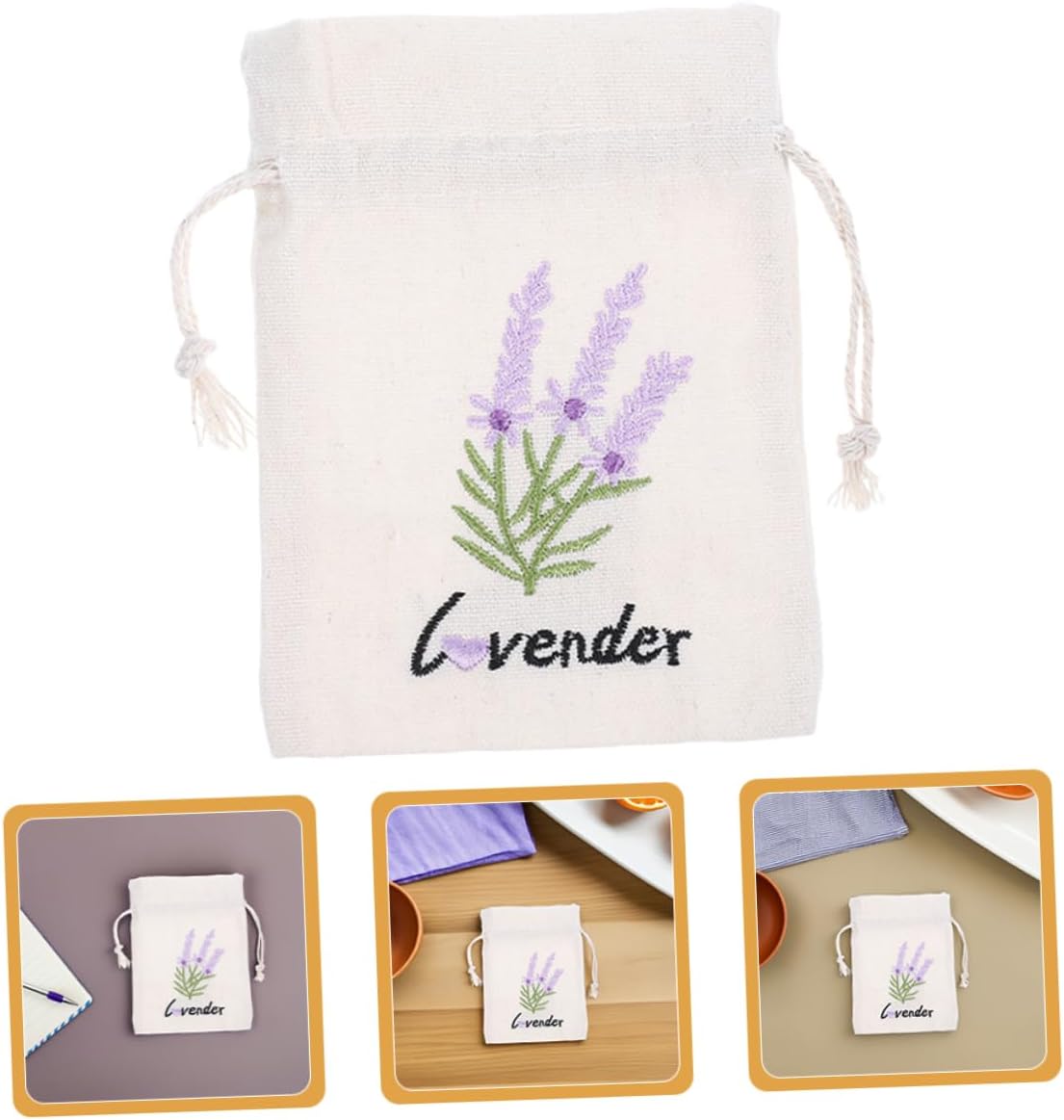 5pcs Lavender Sachet Bags with Drawstring for Home and Car Use