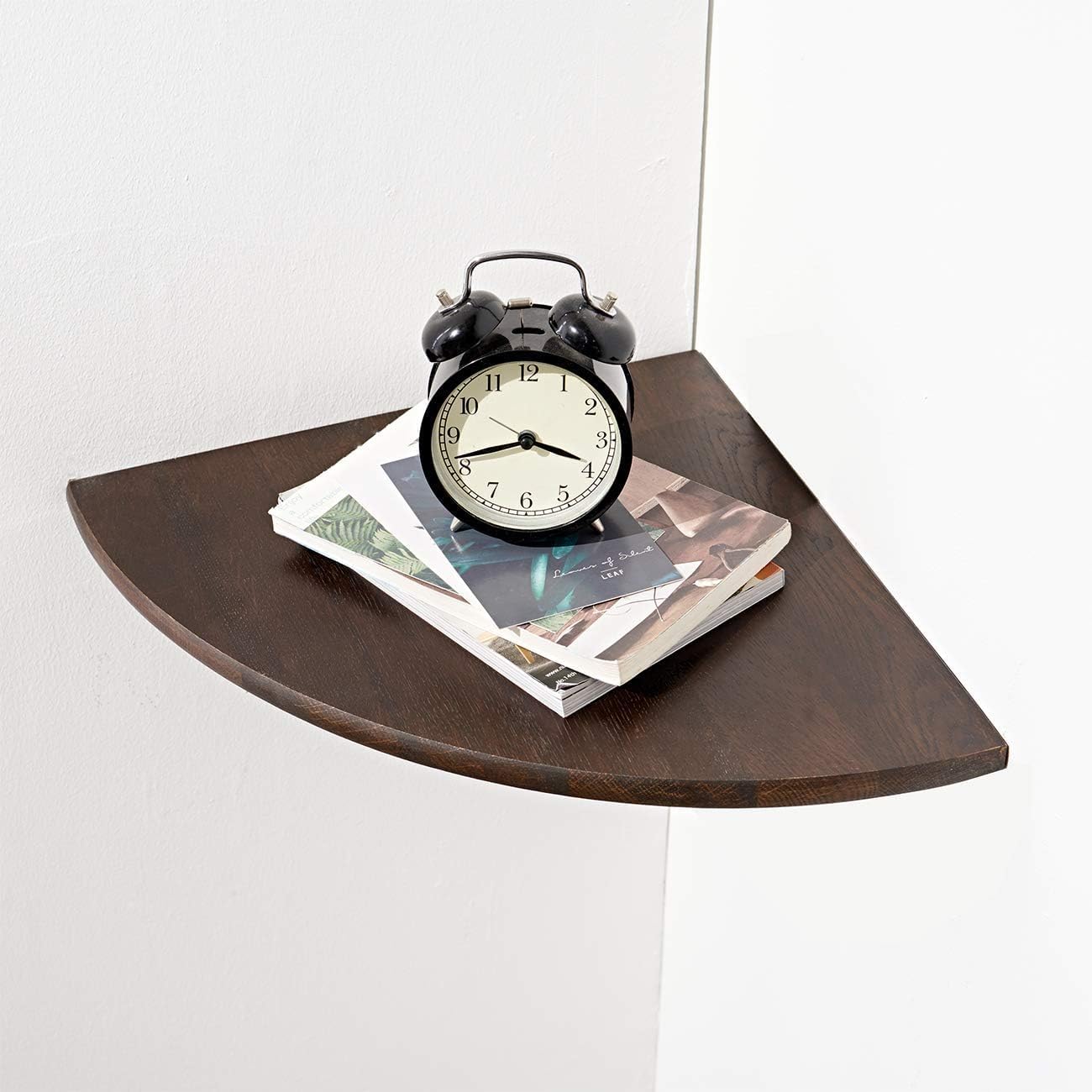 9-inch Walnut Floating Corner Shelf Wall Mount
