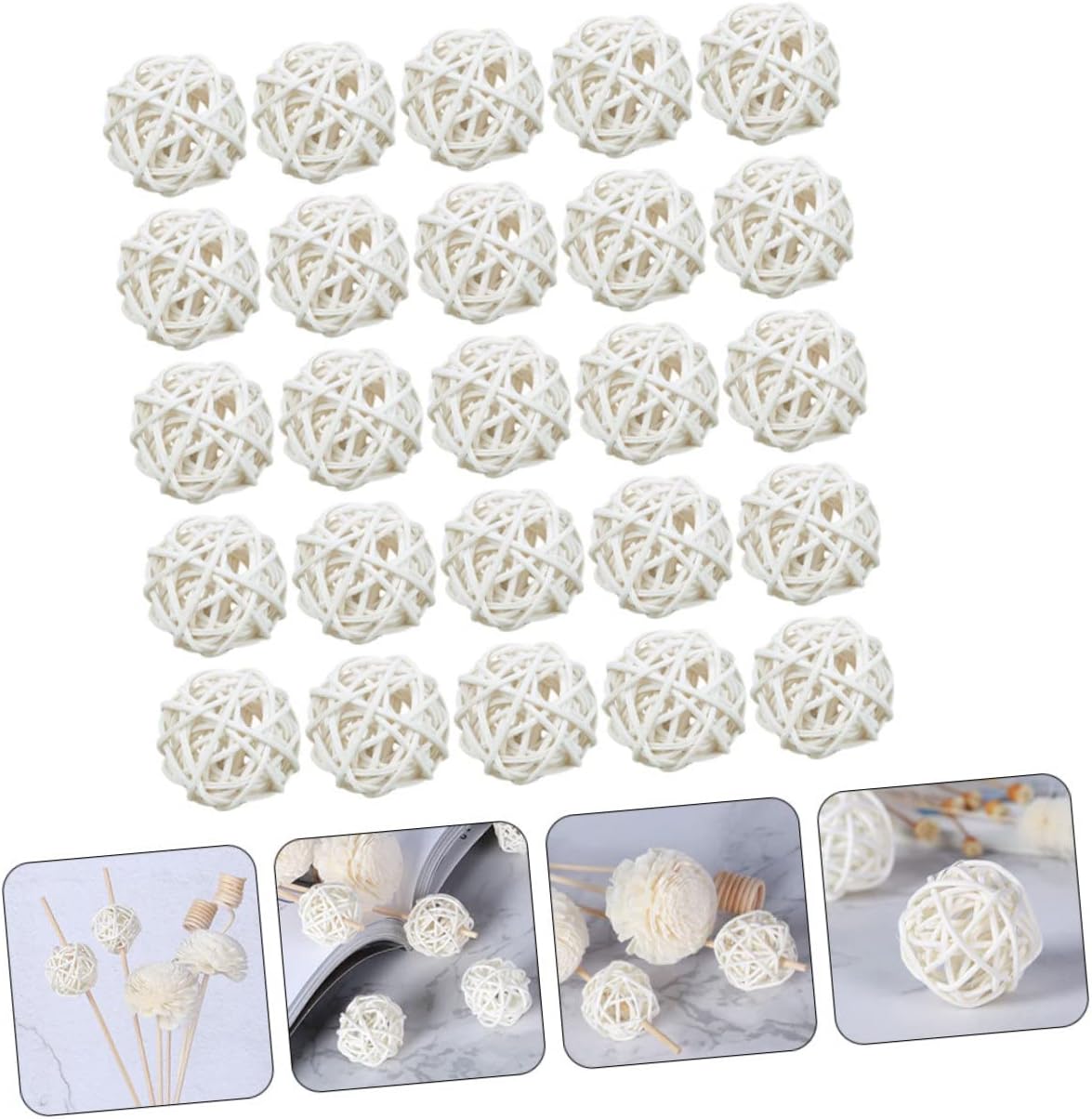 25pcs Handmade Wicker Rattan Balls Aromatherapy Diffuser