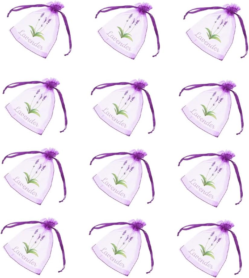LOGOFUN 50PCS Lavender Sachet Bags Dark Purple
