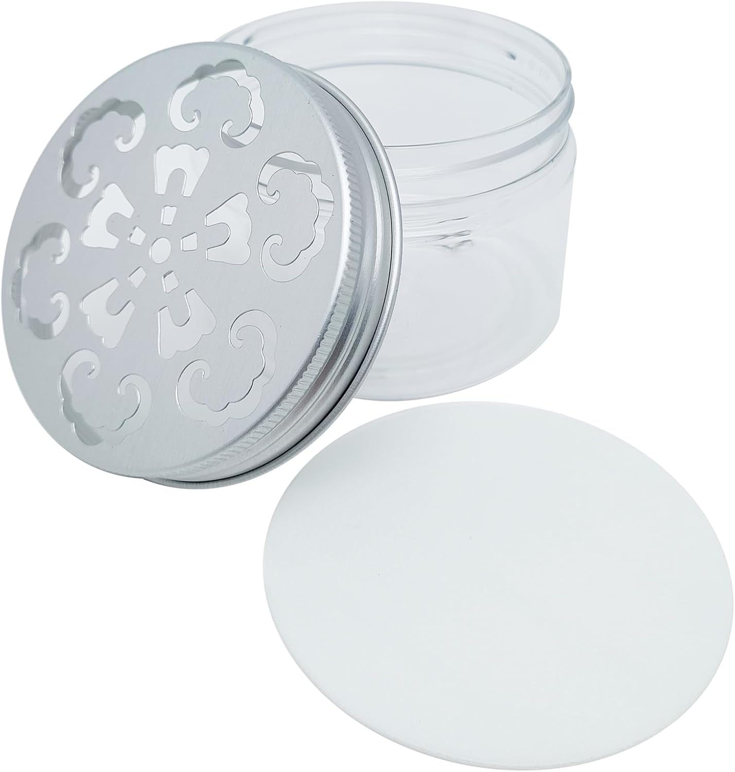 8PCS 4oz Clear Plastic Scent Beads Jars with Hollow Lids
