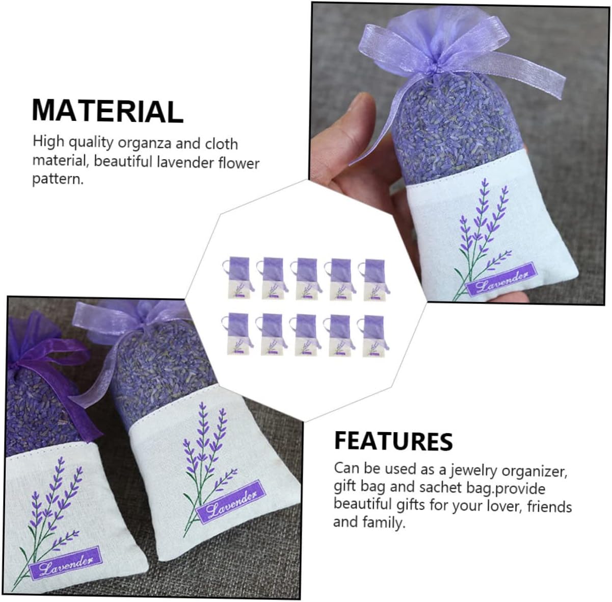 22pcs Lavender Sachet Bags for Closets and Air Freshening