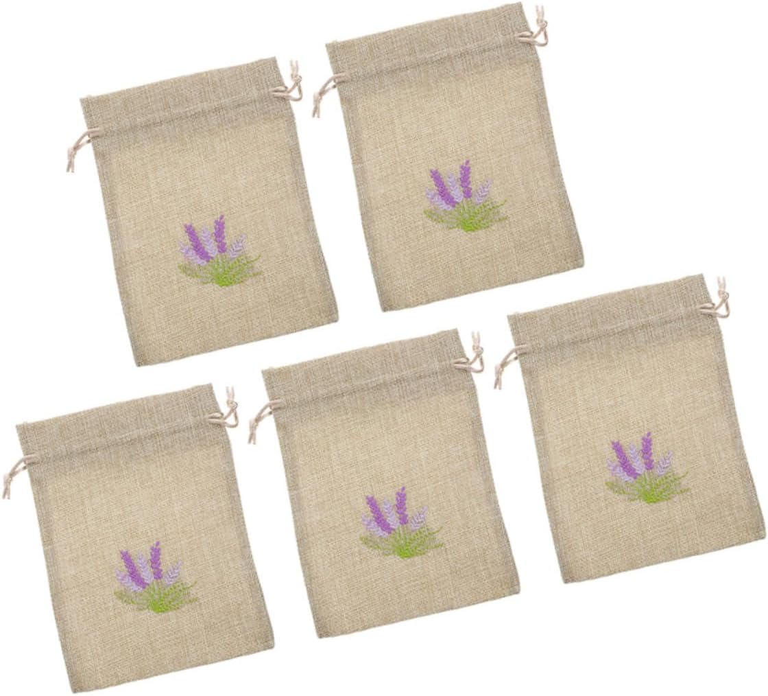 VOSAREA 5pcs Refillable Lavender Sachet Bags for Home Fragrance