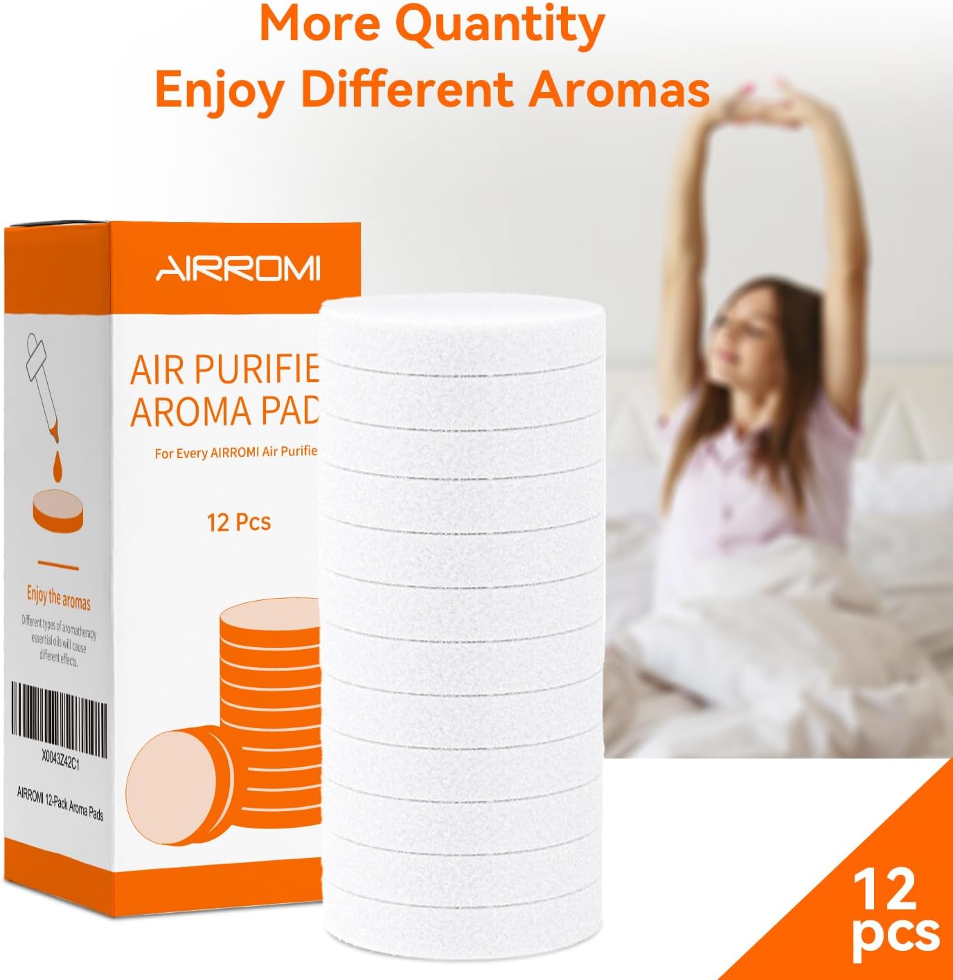 AIRROMI Aromatherapy Cotton Pads for A2001 A2002 A2005 Air Purifiers 12-Pack