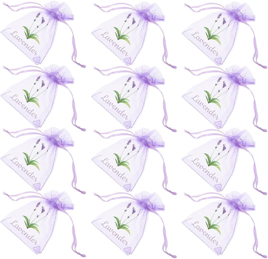 LOGOFUN 50PCS Lavender Sachet Drawstring Bags