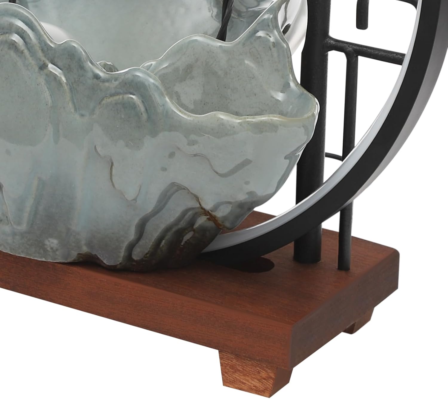 Stylish Tabletop Water Fountain with LED Light and Atomizer