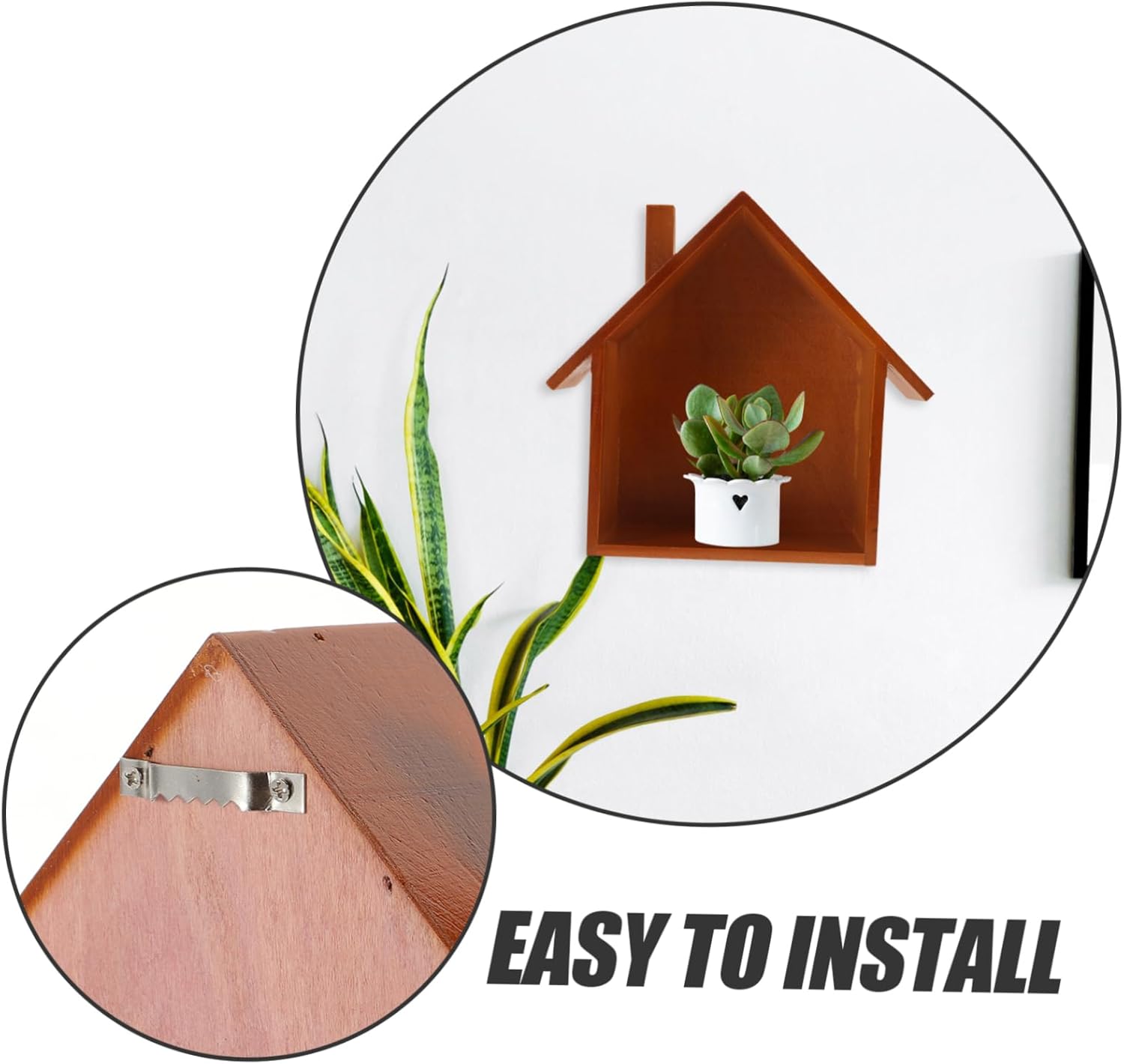 Wooden Floating Wall Shelf Decorative Storage Corner Mount