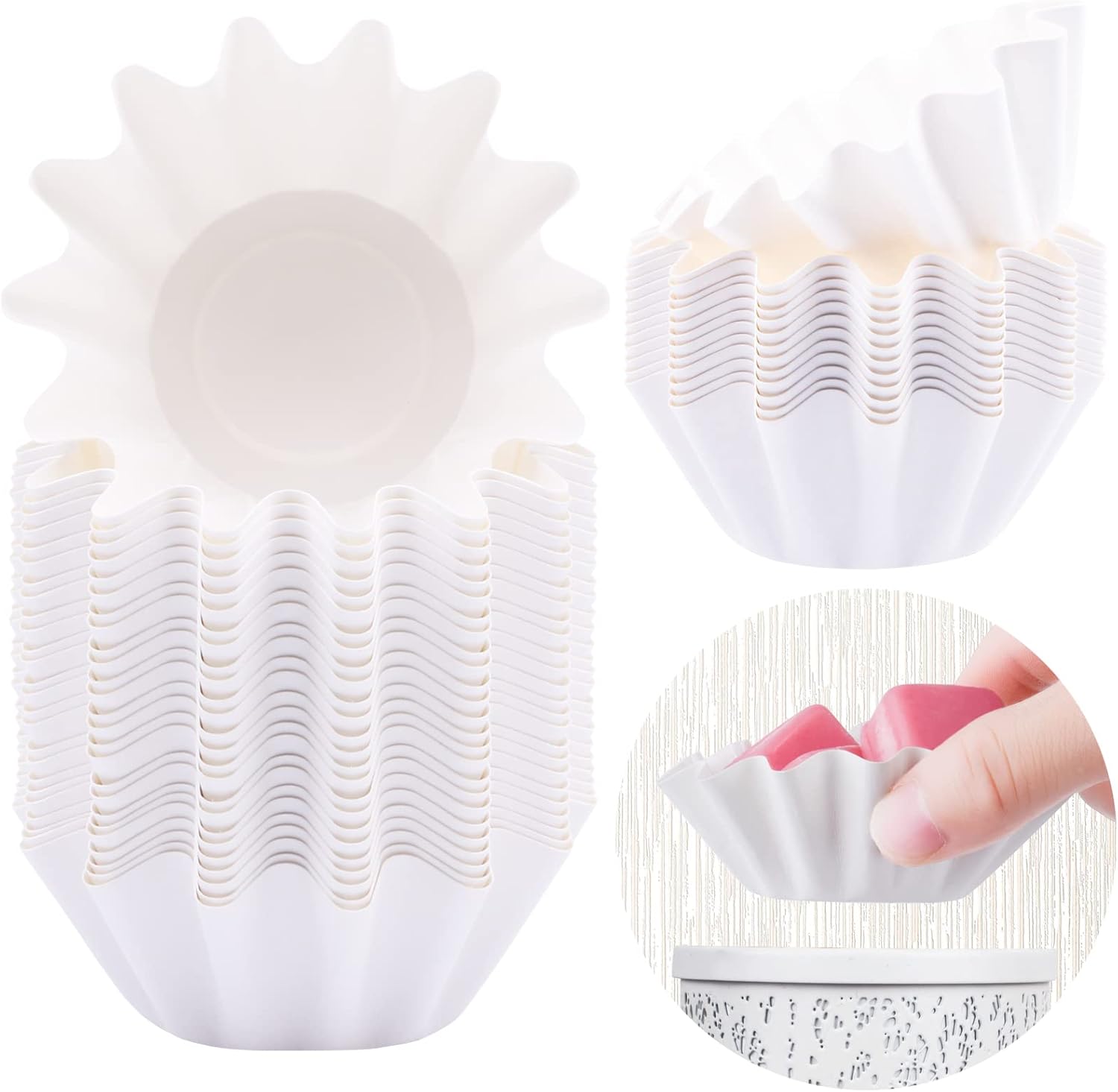 FANDOL Reusable Leakproof Wax Melt Liners 25PCS White