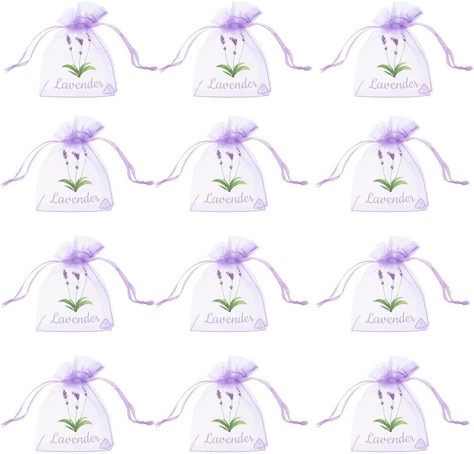 LOGOFUN 50PCS Lavender Sachet Drawstring Bags