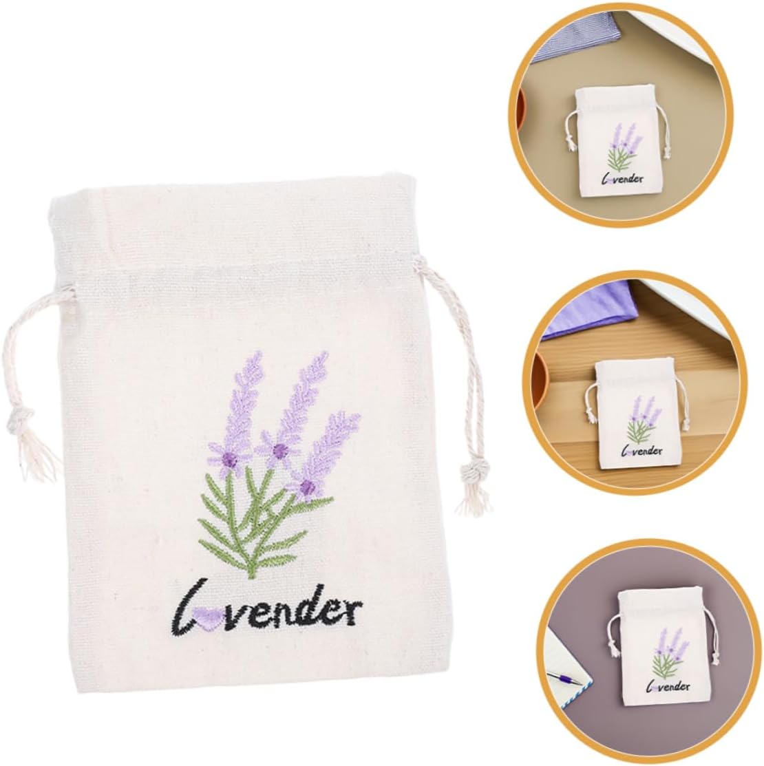 5pcs Lavender Sachet Bags with Drawstring for Home and Car Use