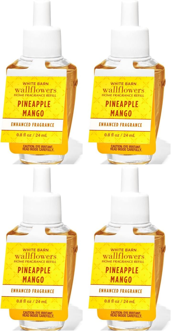 Bath and Body Works 4 Pack Pineapple Mango Wallflowers Fragrance Refill