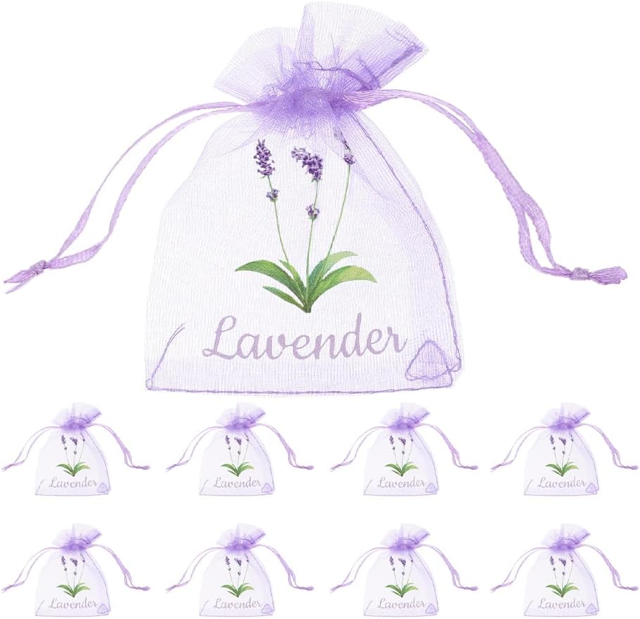 LOGOFUN 50PCS Lavender Sachet Drawstring Bags