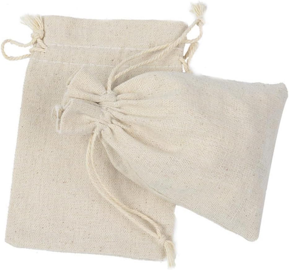 PartyKindom 4pcs Drawstring Pouch Bags for Herbs and Tea Travel