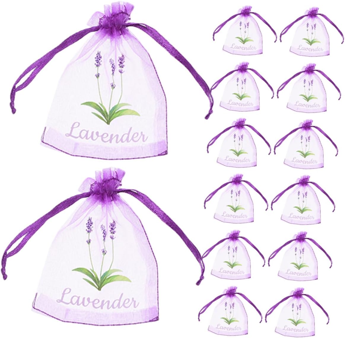 50pcs Lavender Drawstring Sachet Pouches for Home Organization