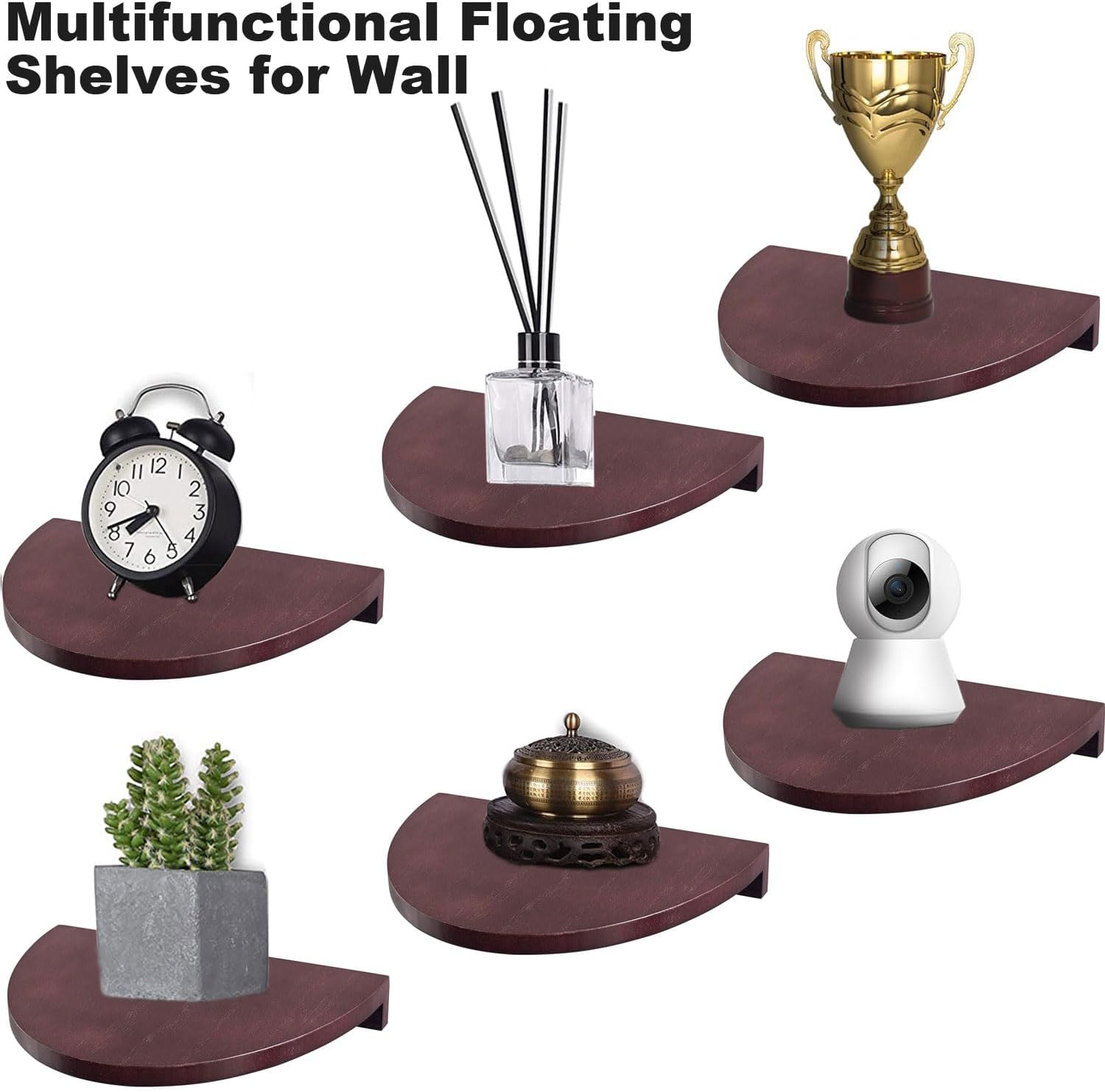2 Pack Rustic Floating Wall Shelves for Home Decor