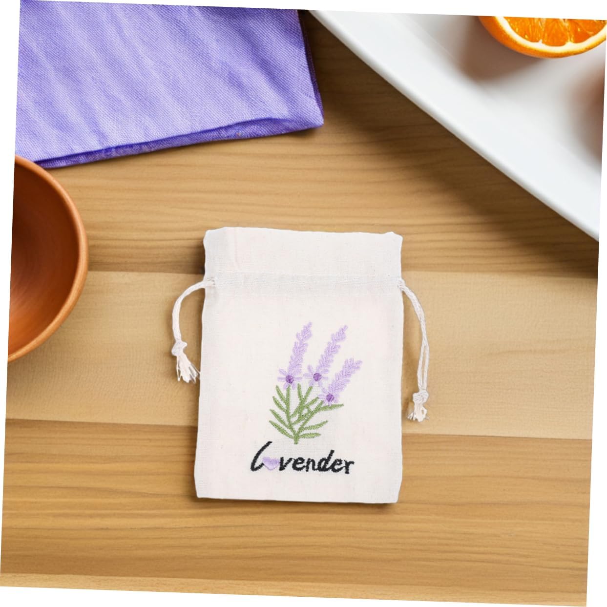 5pcs Lavender Sachet Bags with Drawstring for Home and Car Use