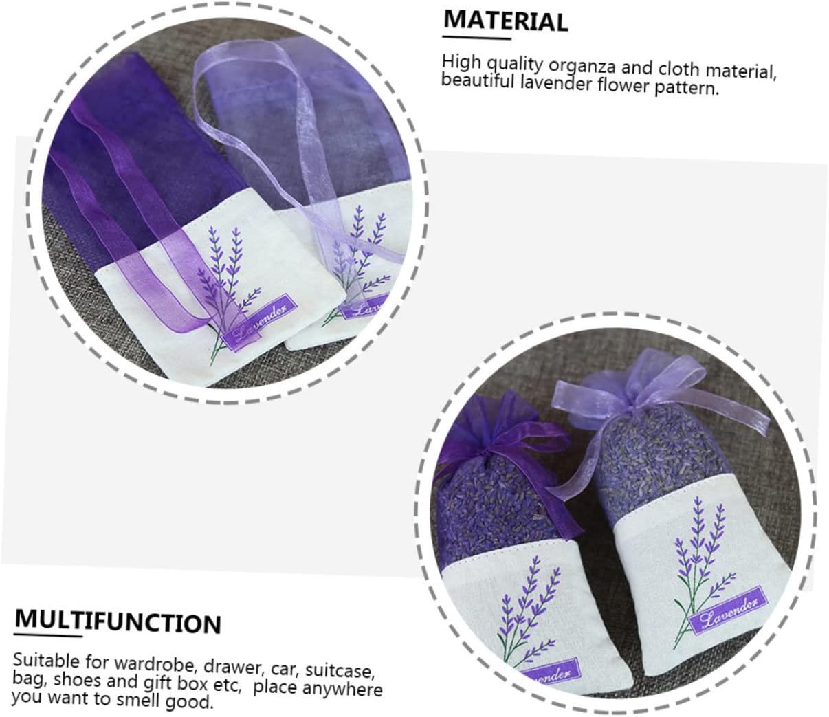 22Pcs Lavender Sachet Bags for Home Fragrance and Jewelry Storage