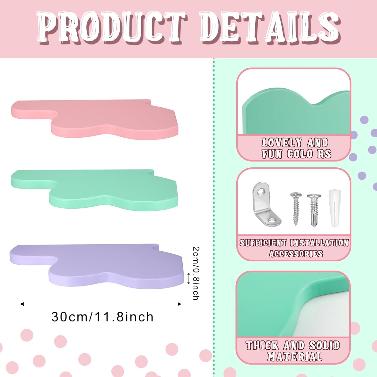 Cute Wavy Corner Wall Shelves Set of 3