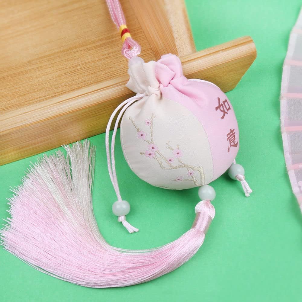 4 Pcs Brocade Drawstring Scent Sachet Bags Pink